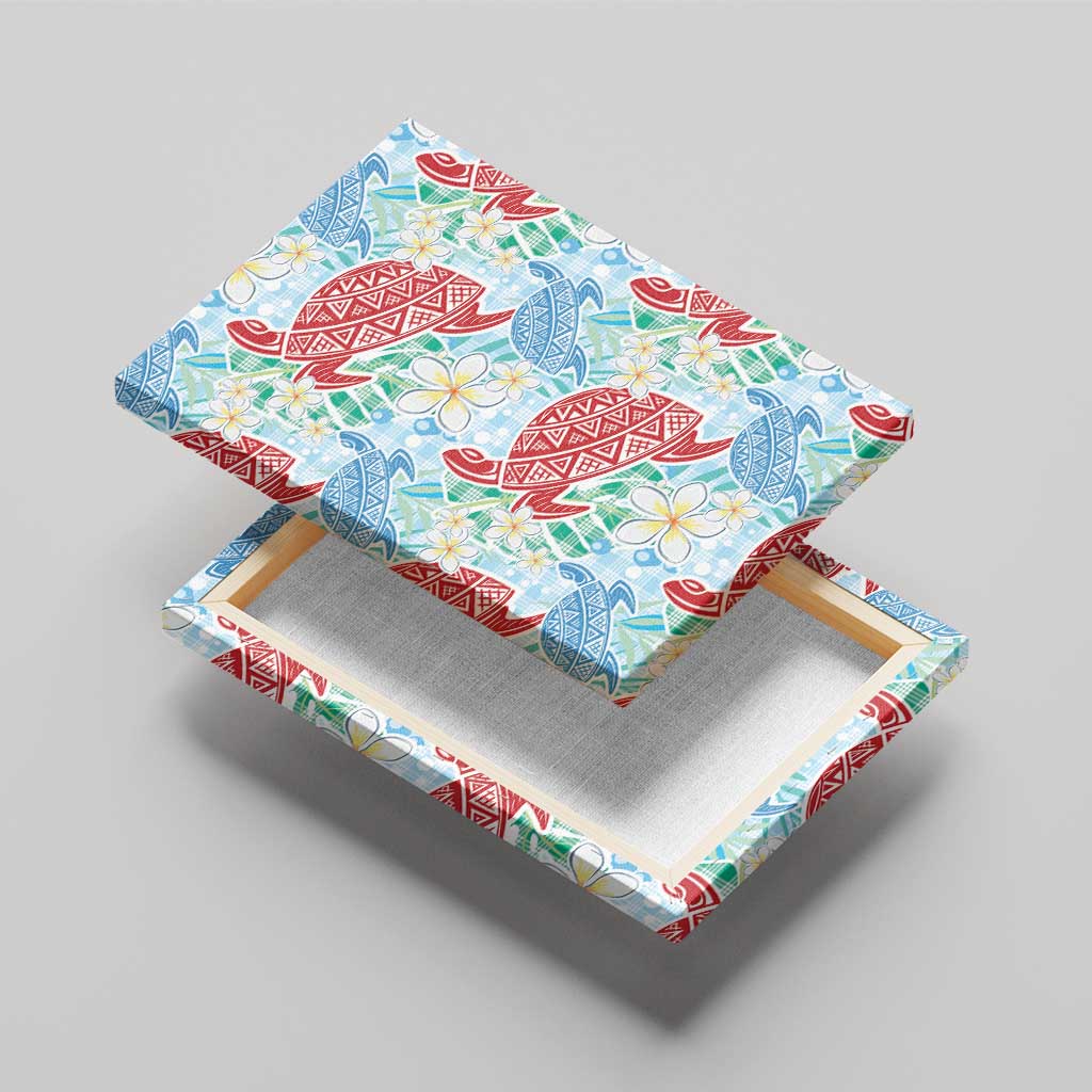 Palaka with Honu and Plumeria Canvas Wall Art Hawaiian Heritage Spirit - Polynesian Pride