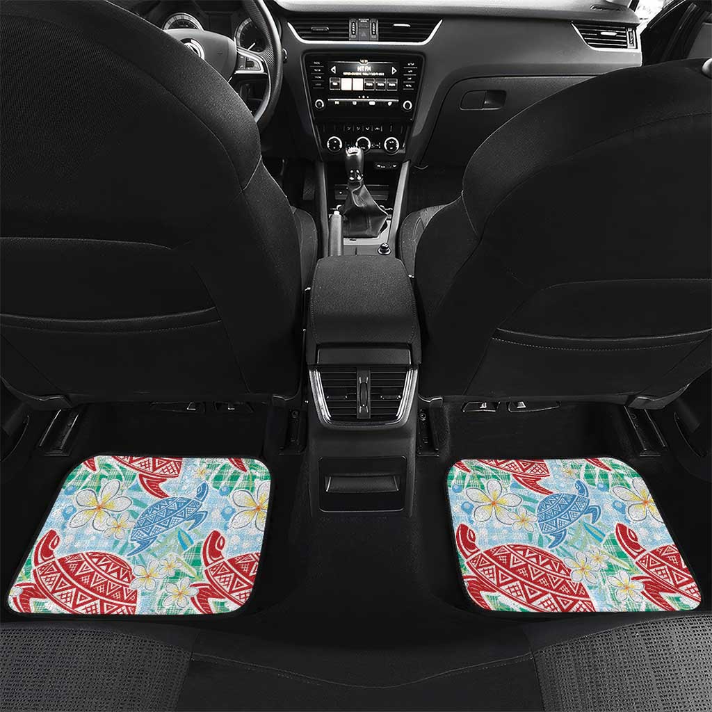 Palaka with Honu and Plumeria Car Mats Hawaiian Heritage Spirit - Polynesian Pride