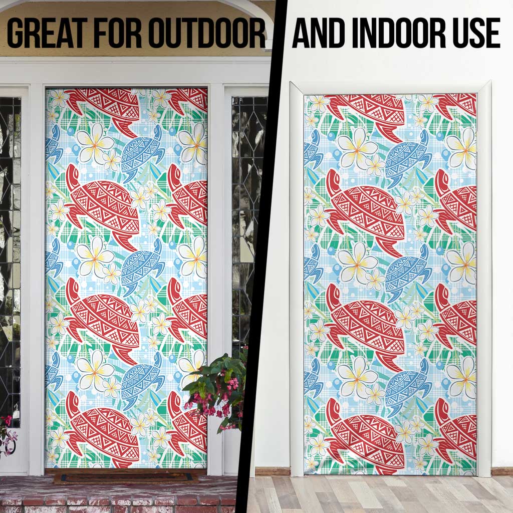 Palaka with Honu and Plumeria Door Cover Hawaiian Heritage Spirit - Polynesian Pride