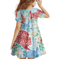Palaka with Honu and Plumeria Family Matching Off The Shoulder Long Sleeve Dress and Hawaiian Shirt Hawaiian Heritage Spirit - Polynesian Pride