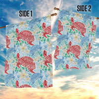 Palaka with Honu and Plumeria Garden Flag Hawaiian Heritage Spirit - Polynesian Pride
