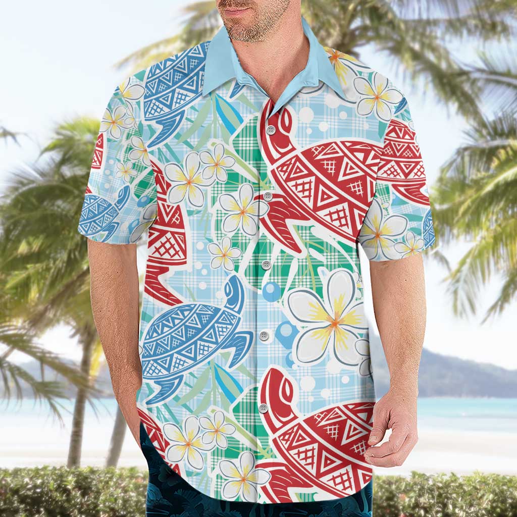 Palaka with Honu and Plumeria Hawaiian Shirt Hawaiian Heritage Spirit - Polynesian Pride