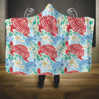 Palaka with Honu and Plumeria Hooded Blanket Hawaiian Heritage Spirit - Polynesian Pride