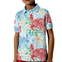 Palaka with Honu and Plumeria Kid Polo Shirt Hawaiian Heritage Spirit - Polynesian Pride