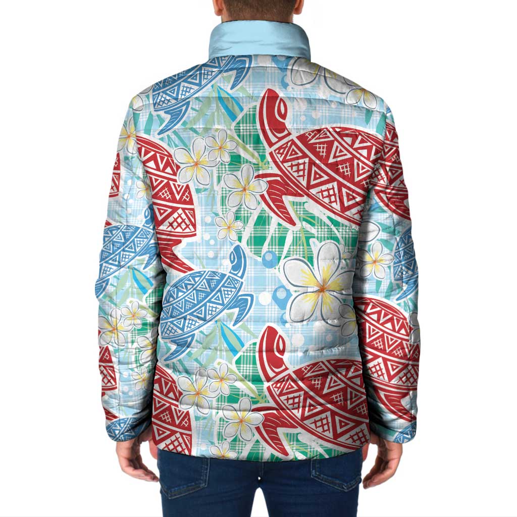 Palaka with Honu and Plumeria Padded Jacket Hawaiian Heritage Spirit - Polynesian Pride