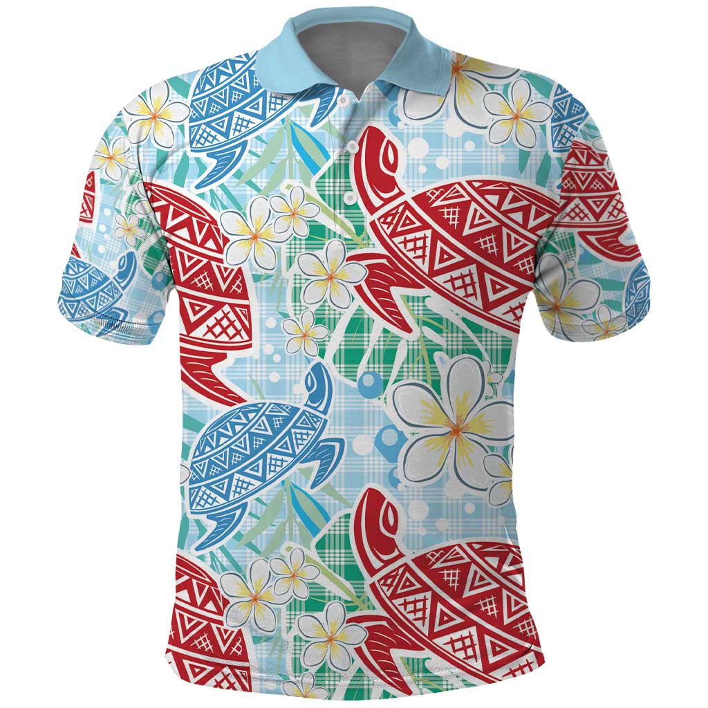 Palaka with Honu and Plumeria Polo Shirt Hawaiian Heritage Spirit - Polynesian Pride