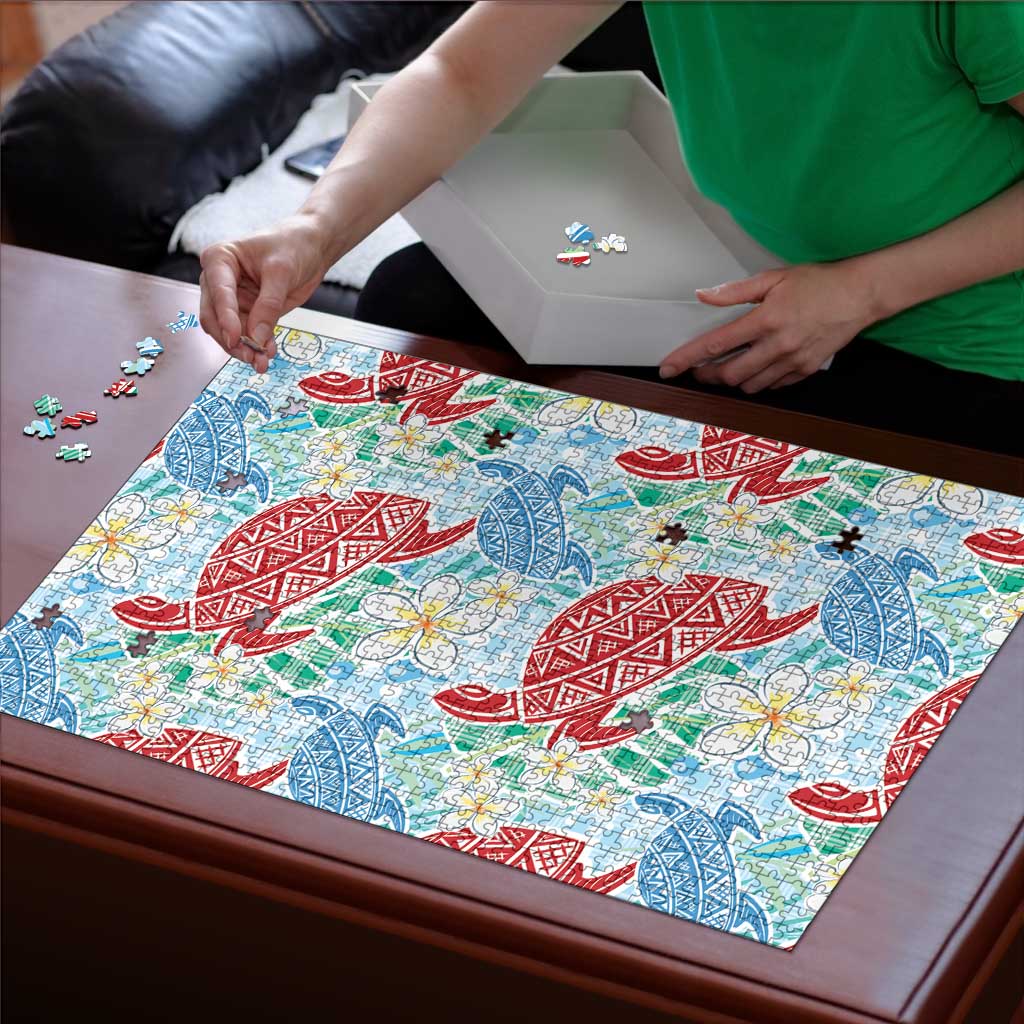 Palaka with Honu and Plumeria Puzzle Hawaiian Heritage Spirit - Polynesian Pride
