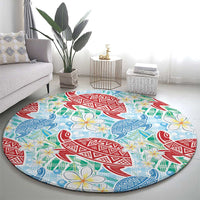 Palaka with Honu and Plumeria Round Carpet Hawaiian Heritage Spirit - Polynesian Pride