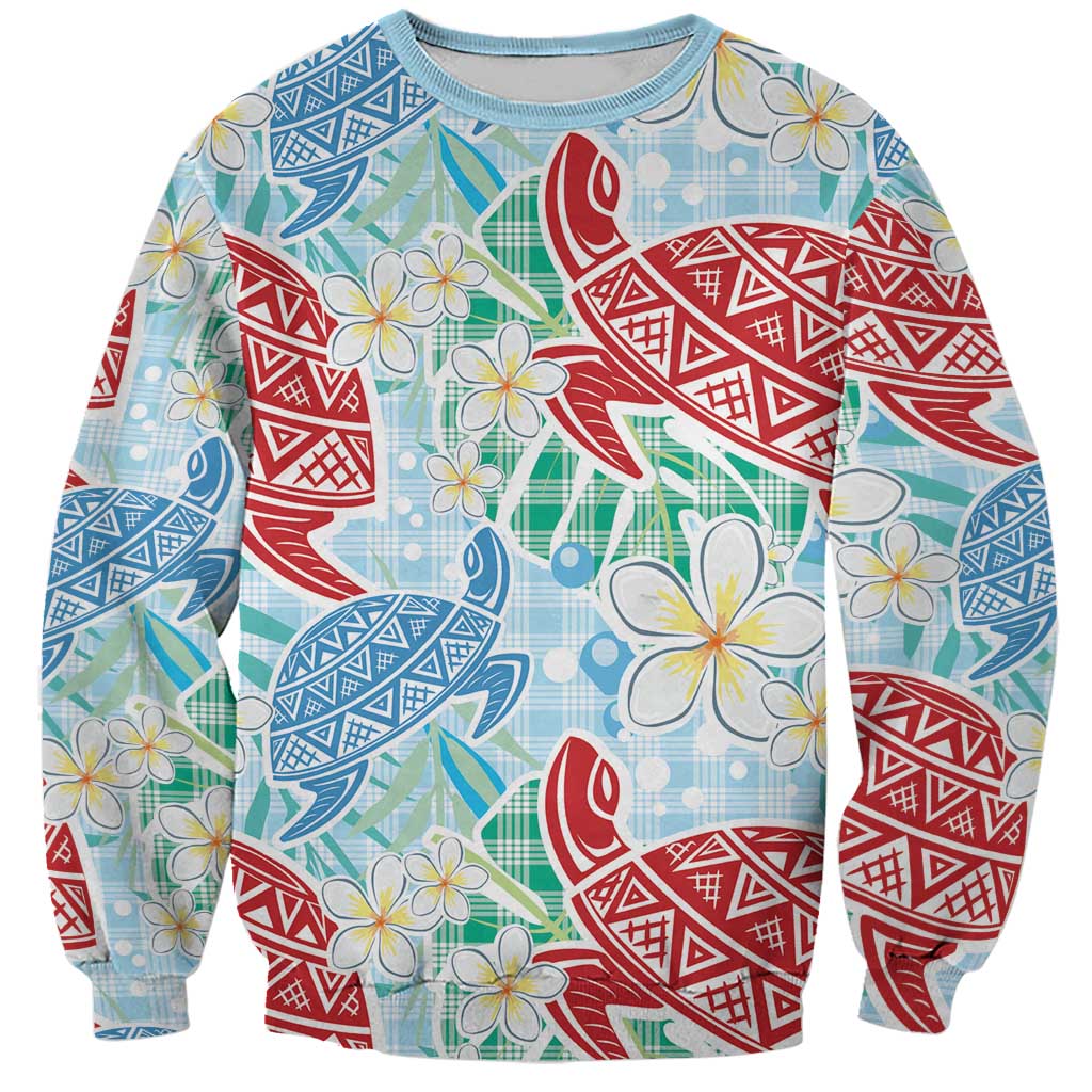 Palaka with Honu and Plumeria Sweatshirt Hawaiian Heritage Spirit - Polynesian Pride