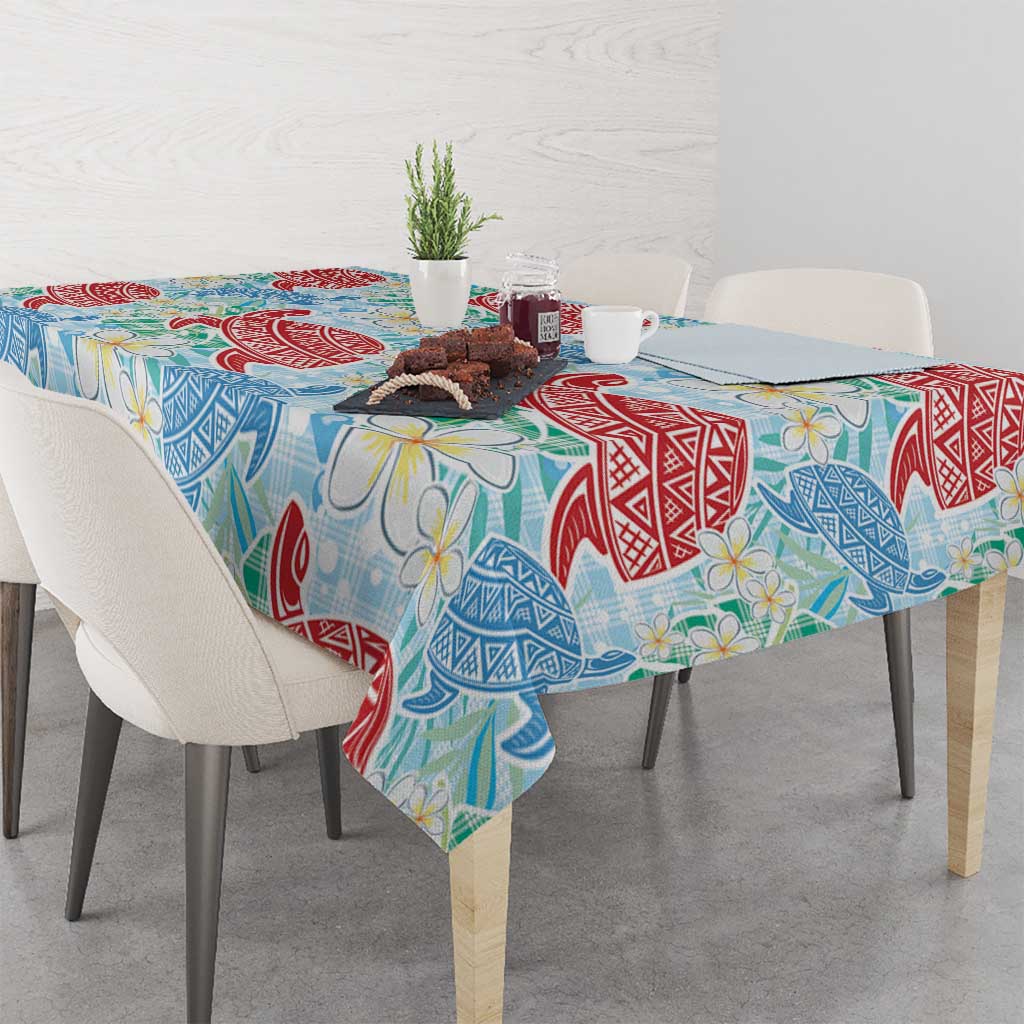 Palaka with Honu and Plumeria Tablecloth Hawaiian Heritage Spirit - Polynesian Pride