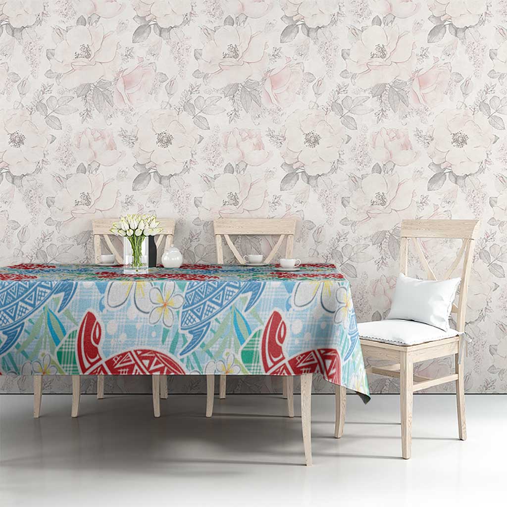 Palaka with Honu and Plumeria Tablecloth Hawaiian Heritage Spirit - Polynesian Pride