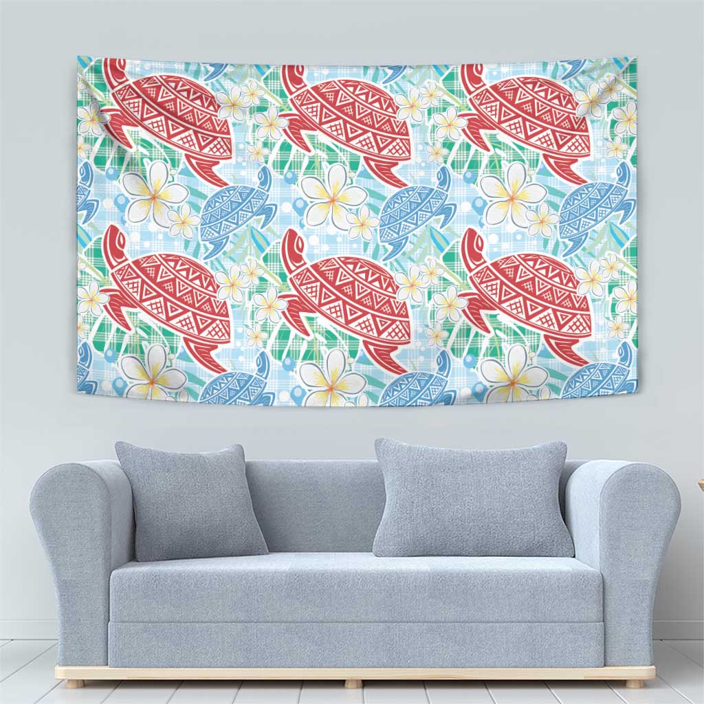 Palaka with Honu and Plumeria Tapestry Hawaiian Heritage Spirit - Polynesian Pride