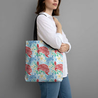Palaka with Honu and Plumeria Tote Bag Hawaiian Heritage Spirit - Polynesian Pride