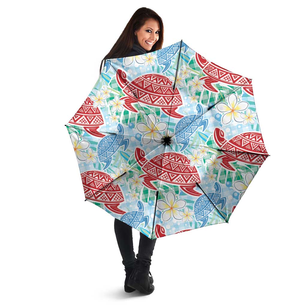 Palaka with Honu and Plumeria Umbrella Hawaiian Heritage Spirit - Polynesian Pride