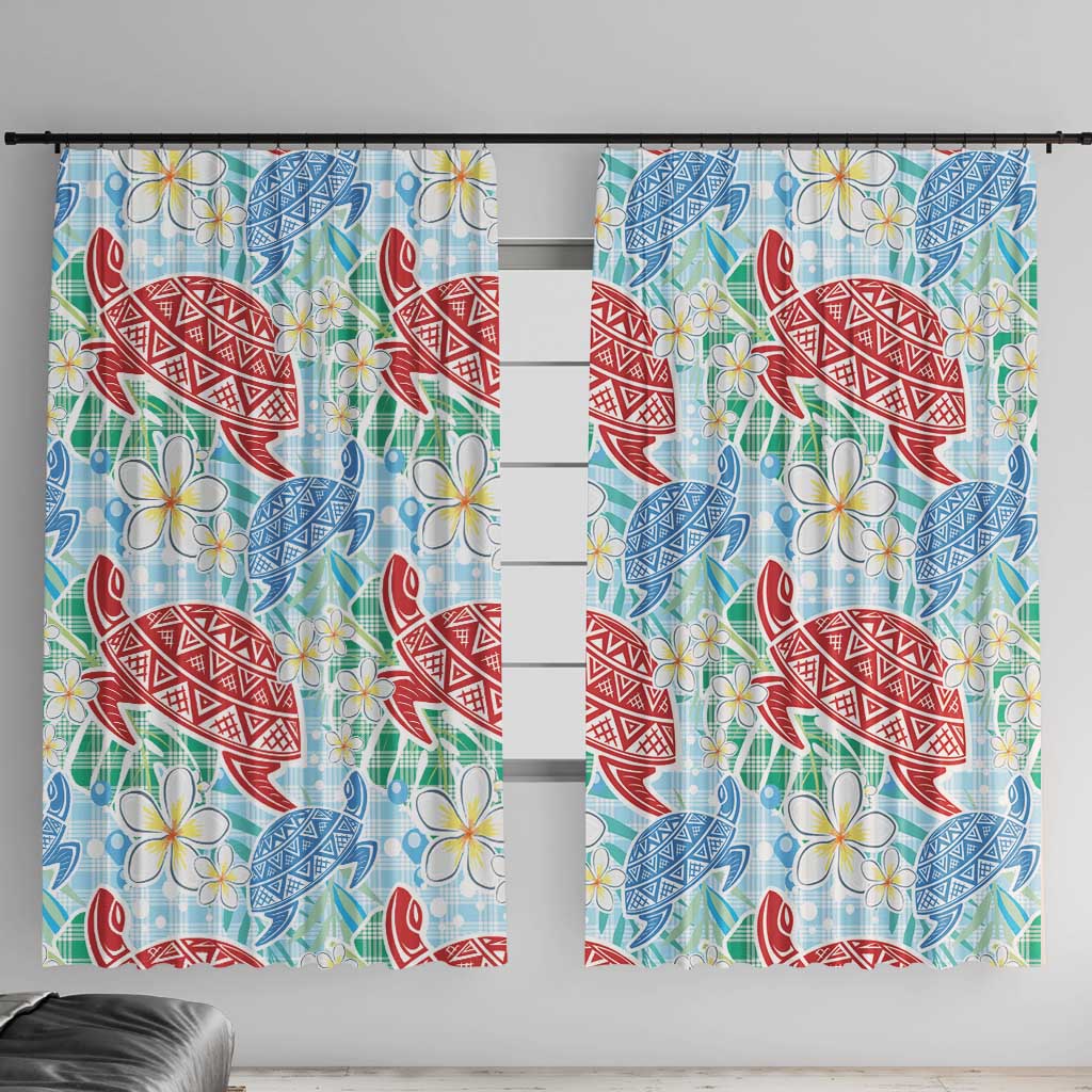 Palaka with Honu and Plumeria Window Curtain Hawaiian Heritage Spirit - Polynesian Pride