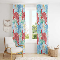 Palaka with Honu and Plumeria Window Curtain Hawaiian Heritage Spirit - Polynesian Pride