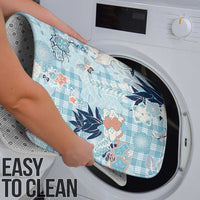 Blue Palaka Crane and Flowers Bathroom Set Japan Heritage Spirit - Polynesian Pride