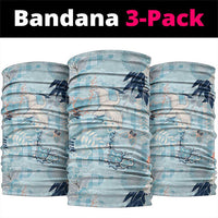 Blue Palaka Crane and Flowers Neck Gaiter Japan Heritage Spirit - Polynesian Pride