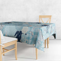 Blue Palaka Crane and Flowers Tablecloth Japan Heritage Spirit - Polynesian Pride