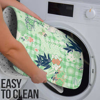 Green Palaka Crane and Flowers Bathroom Set Japan Heritage Spirit - Polynesian Pride