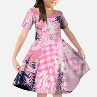 Pink Palaka Crane and Flowers Family Matching Mermaid Dress and Hawaiian Shirt Japan Heritage Spirit - Polynesian Pride