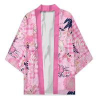 Pink Palaka Crane and Flowers Kimono Japan Heritage Spirit LT9 Unisex Pink - Polynesian Pride