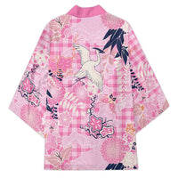 Pink Palaka Crane and Flowers Kimono Japan Heritage Spirit LT9 - Polynesian Pride