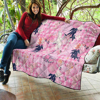 Pink Palaka Crane and Flowers Quilt Japan Heritage Spirit - Polynesian Pride