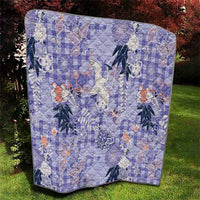 Purple Palaka Crane and Flowers Quilt Japan Heritage Spirit - Polynesian Pride