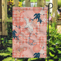 Red Palaka Crane and Flowers Garden Flag Japan Heritage Spirit - Polynesian Pride