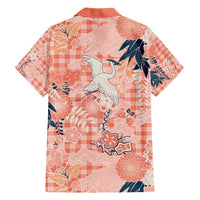 Red Palaka Crane and Flowers Hawaiian Shirt Japan Heritage Spirit - Polynesian Pride