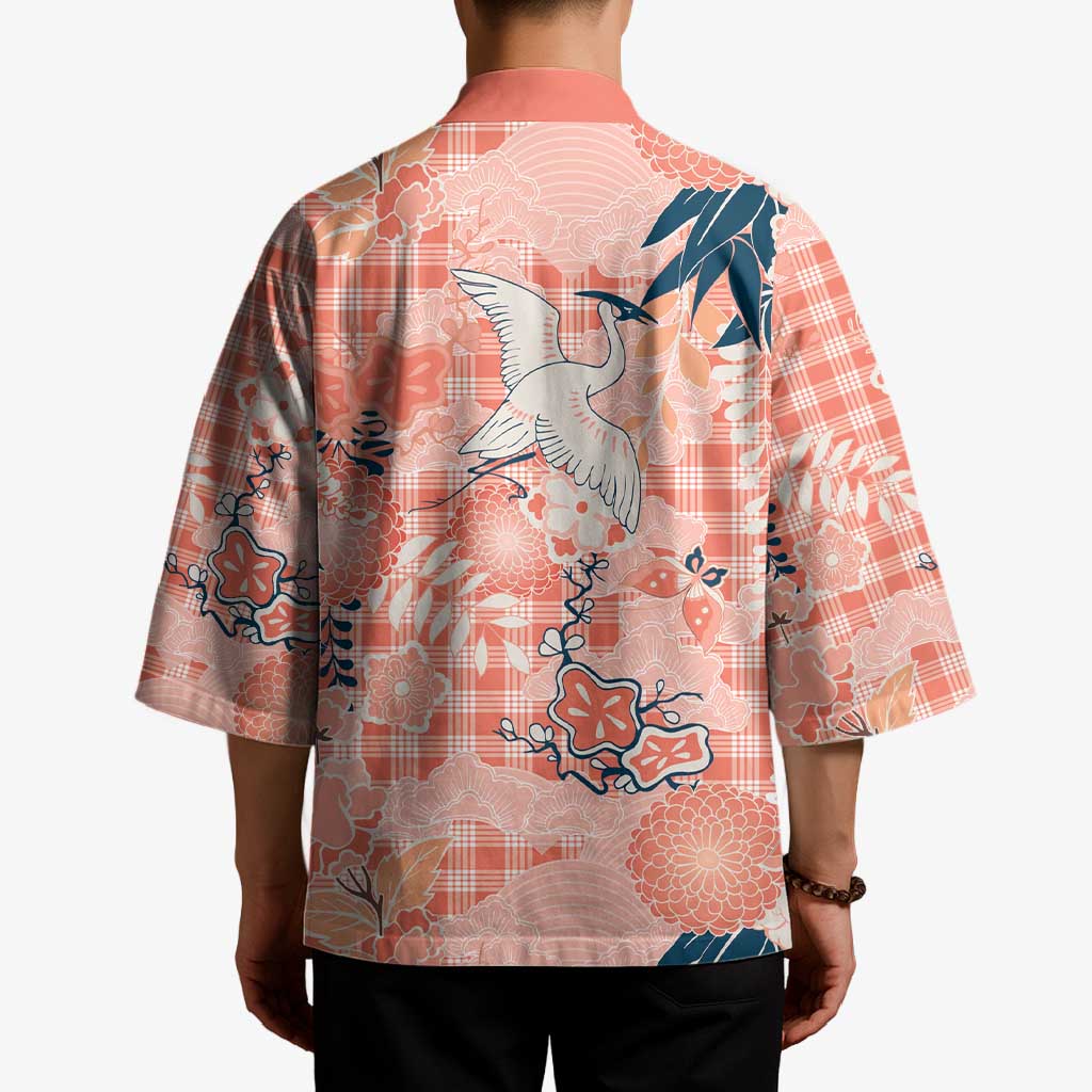 Red Palaka Crane and Flowers Kimono Japan Heritage Spirit - Polynesian Pride