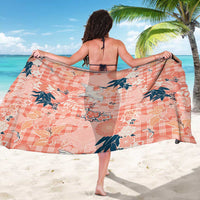 Red Palaka Crane and Flowers Sarong Japan Heritage Spirit - Polynesian Pride