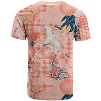 Red Palaka Crane and Flowers T Shirt Japan Heritage Spirit - Polynesian Pride
