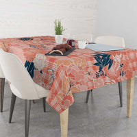 Red Palaka Crane and Flowers Tablecloth Japan Heritage Spirit - Polynesian Pride