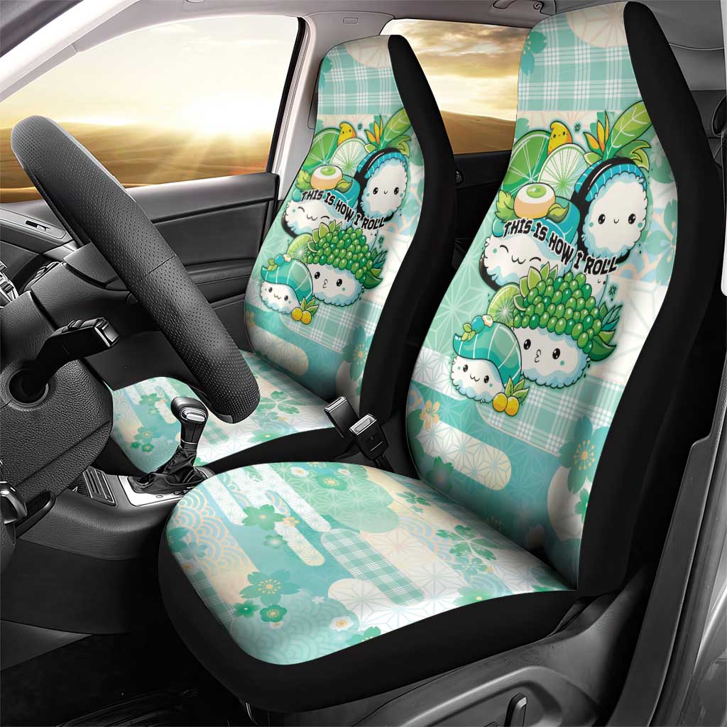Japanese Kawaii Sushi Car Seat Cover Green Wagara Palaka This Is How I Roll LT9 - Polynesian Pride