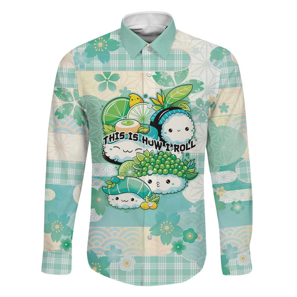 Personalized Japanese Kawaii Sushi Family Matching Tank Maxi Dress and Hawaiian Shirt Green Wagara Palaka This Is How I Roll