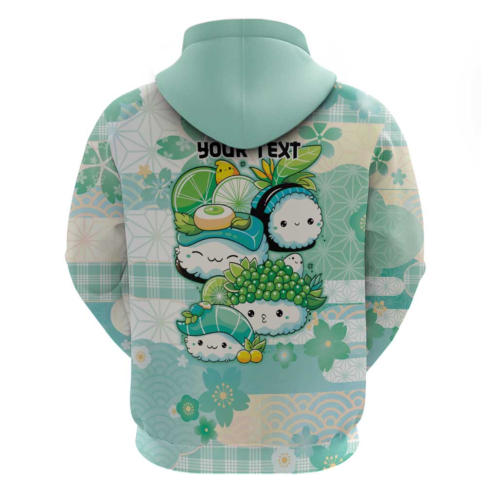 Personalized Japanese Kawaii Sushi Hoodie Green Wagara Palaka This Is How I Roll LT9 - Polynesian Pride