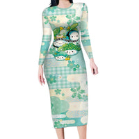 Personalized Japanese Kawaii Sushi Long Sleeve Bodycon Dress Green Wagara Palaka This Is How I Roll