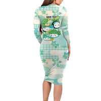 Personalized Japanese Kawaii Sushi Long Sleeve Bodycon Dress Green Wagara Palaka This Is How I Roll