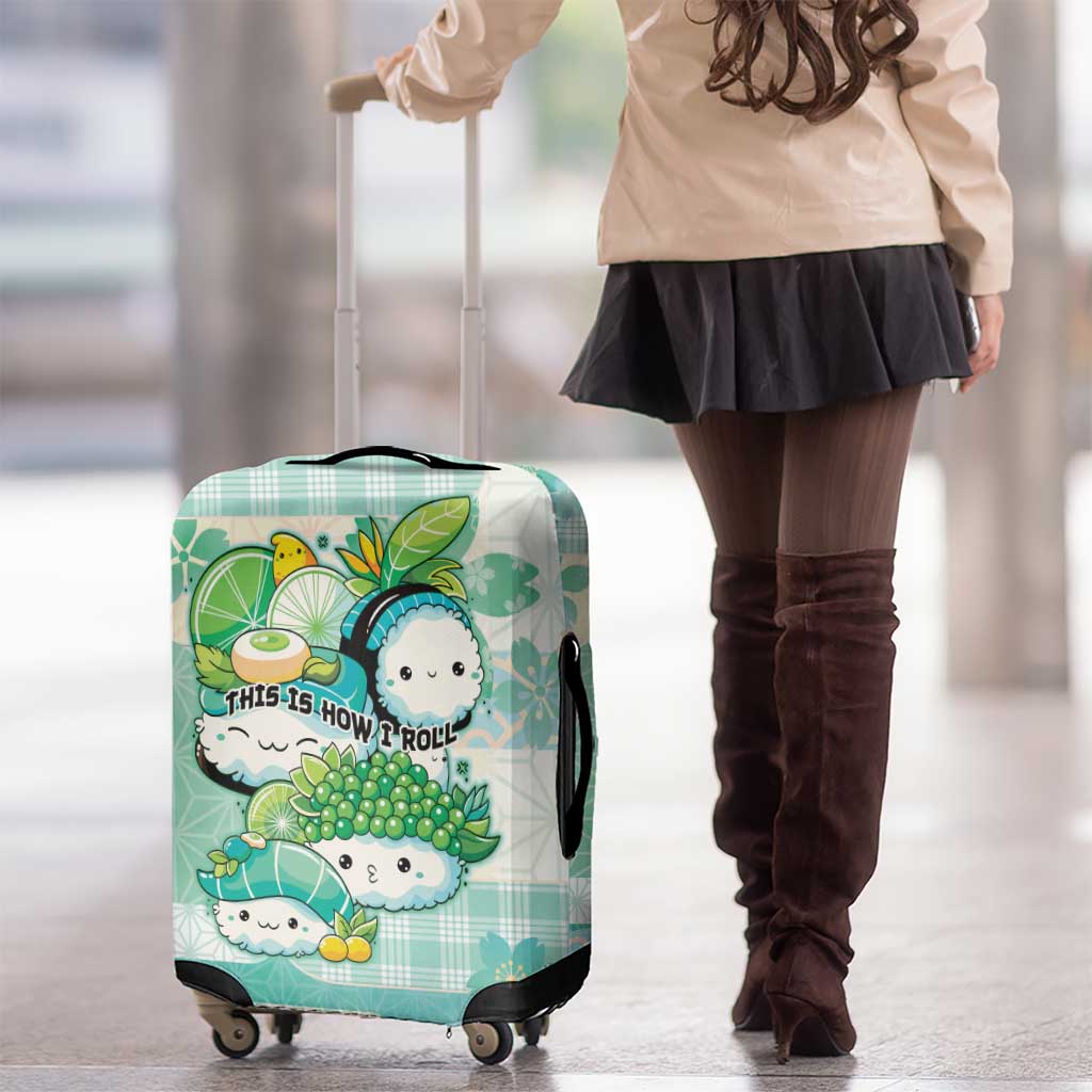 Japanese Kawaii Sushi Luggage Cover Green Wagara Palaka This Is How I Roll LT9 - Polynesian Pride
