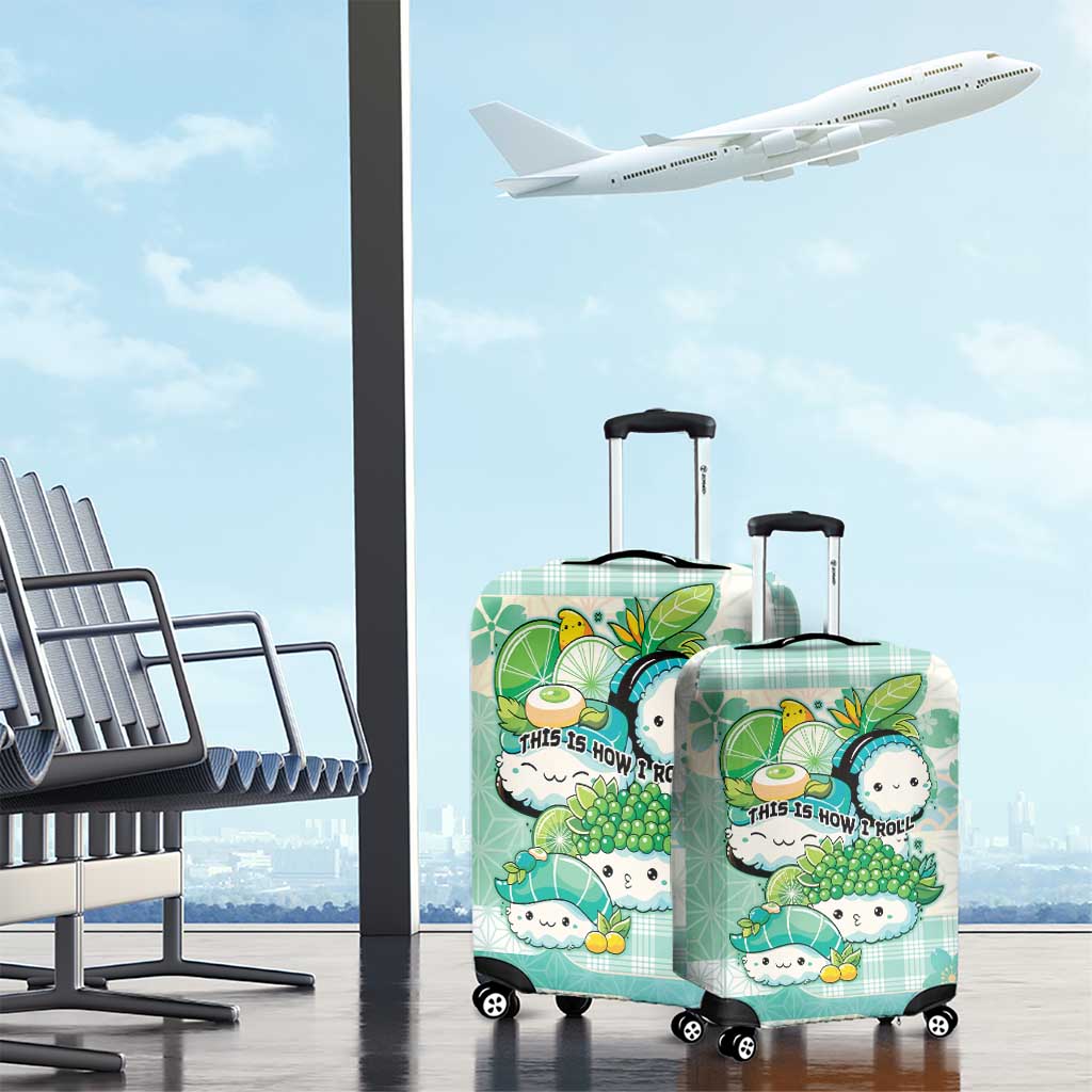Japanese Kawaii Sushi Luggage Cover Green Wagara Palaka This Is How I Roll LT9 - Polynesian Pride