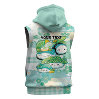 Personalized Japanese Kawaii Sushi Sleeveless Hoodie Green Wagara Palaka This Is How I Roll LT9 - Polynesian Pride