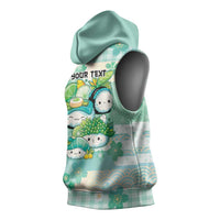 Personalized Japanese Kawaii Sushi Sleeveless Hoodie Green Wagara Palaka This Is How I Roll LT9 - Polynesian Pride