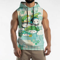 Personalized Japanese Kawaii Sushi Sleeveless Hoodie Green Wagara Palaka This Is How I Roll LT9 - Polynesian Pride