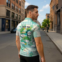 Personalized Japanese Kawaii Sushi Zipper Polo Shirt Green Wagara Palaka This Is How I Roll