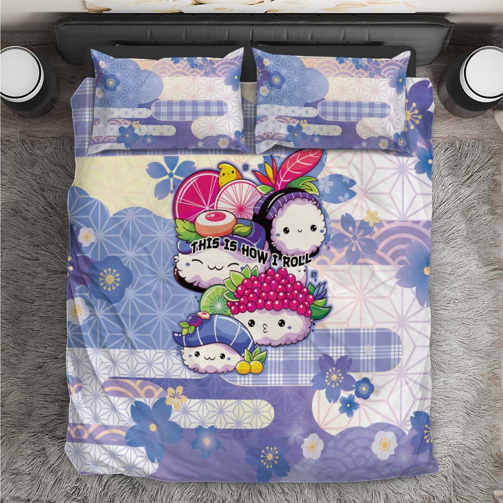 Japanese Kawaii Sushi Bedding Set Blue Wagara Palaka This Is How I Roll