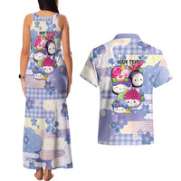 Personalized Japanese Kawaii Sushi Couples Matching Tank Maxi Dress and Hawaiian Shirt Blue Wagara Palaka This Is How I Roll LT9 - Polynesian Pride