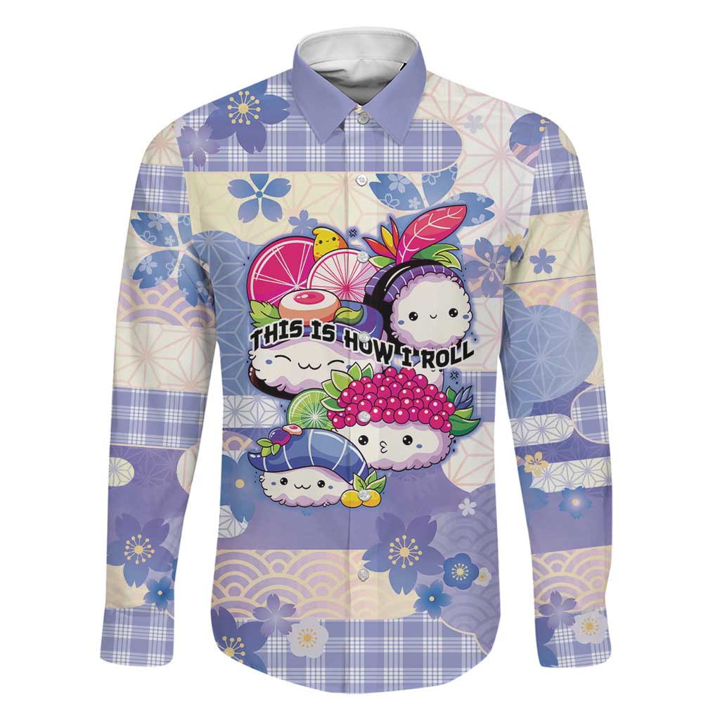 Personalized Japanese Kawaii Sushi Family Matching Off Shoulder Short Dress and Hawaiian Shirt Blue Wagara Palaka This Is How I Roll