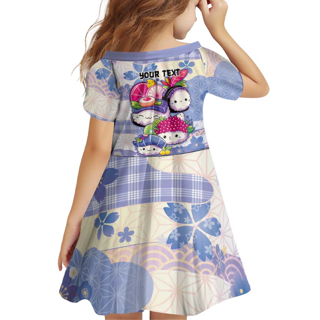 Personalized Japanese Kawaii Sushi Family Matching Summer Maxi Dress and Hawaiian Shirt Blue Wagara Palaka This Is How I Roll
